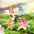 Little Girl Summer Kawaii Flower Fairy Flying Action Figure Kids Gift Miniature Pvc Craft Ornament Figurines Car Desktop Decor