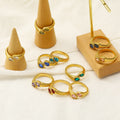 2025 Fashion Zircon Snake Ring Stainless Steel Open Ring 18k Gold Plated Ring for Women Girls