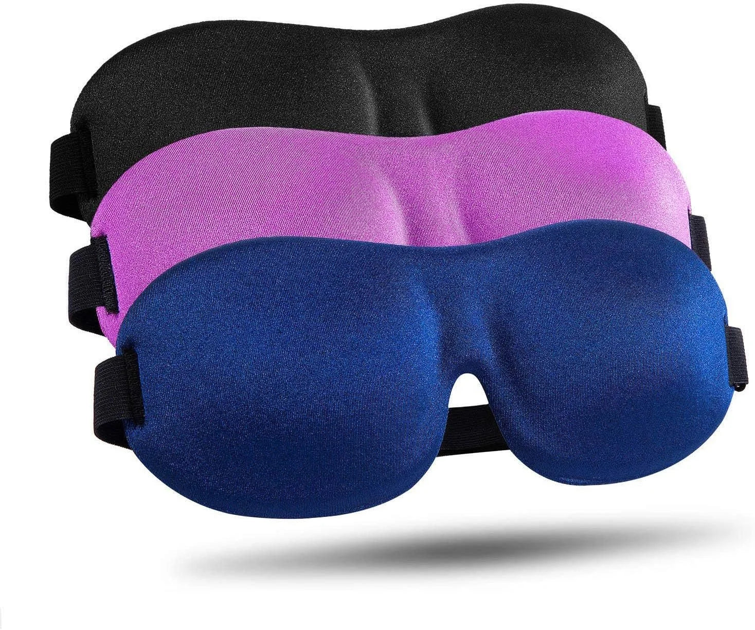 3D Contoured Eye Mask Soft Travel Sleep Mask with Elastic Strap Light Weight Eye Shade Adjustable for Night Use