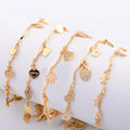 Fashion Anklets 18k Gold Plated Mixed Shape Mixed Color Anklet Jewelry Beach Foot Decoration for Women MegaBDM