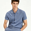 Classic Fit Men's Business Casual Polo Shirt Short Sleeve with Embroidered Logo Old Money Style Knit Polo Bulk Order Available