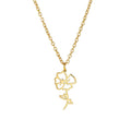 2026Dina New Arrival 18K Gold Plating Birth Flower Necklace Elegant Women Stainless Steel Jewelry Lotus Daisy Flower Pendant
