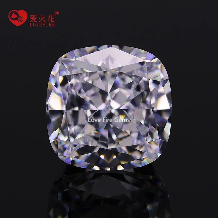 All Sizes 4K Crushed Radiant Ice Cut Cubic Zirconia Cushion Loose White Cz Stone Synthetic Cubic Zirconia