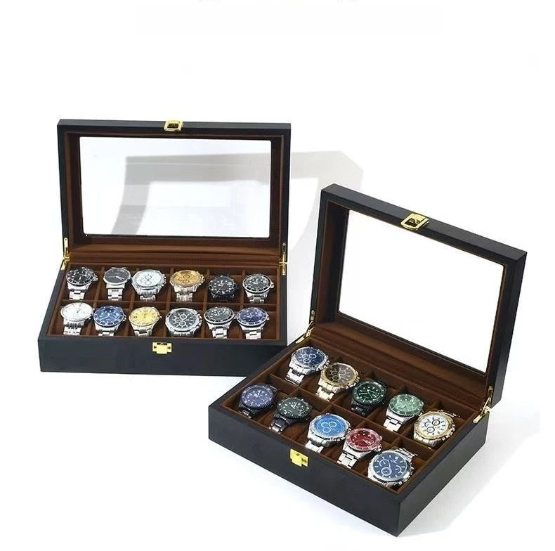10 Slot Black Premium Wooden Painted Craft Personalized Watch Display Stand Box Case With Cushions