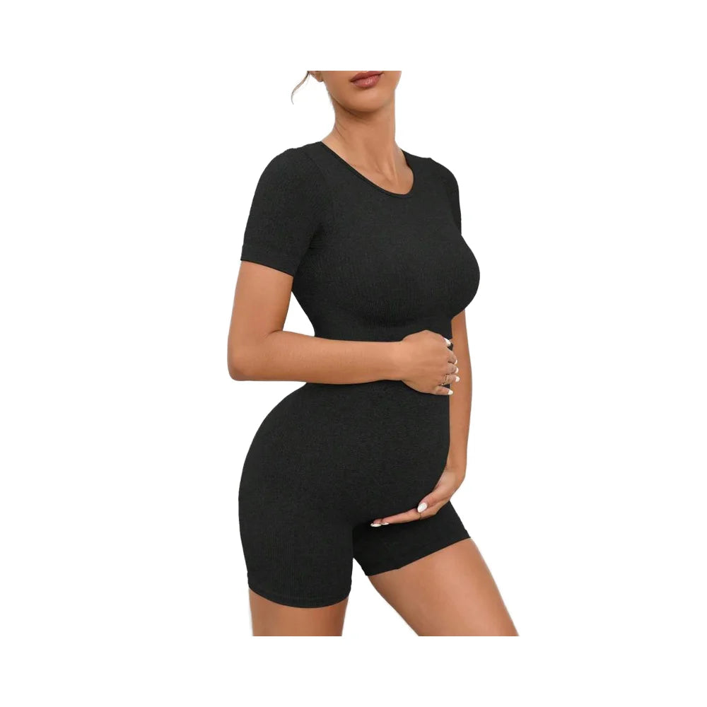 FLW Wholesale Women Maternity Active Short Sleeve Top Maternity Shorts Set