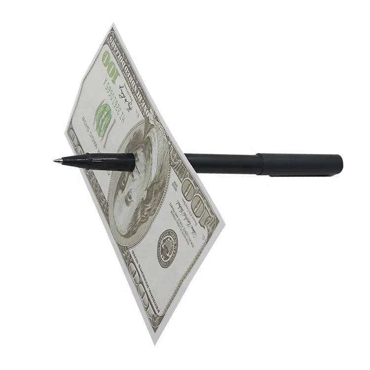 Professional Plastic Large Magic Pen Trick Through Bill Penetration Magician Toy for Adult