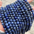 Round Genuine Stone Beading Loose Gemstone Hole Di Mens Necklace Blue Crystal Stone Beads Sodalite for Jewelry Making