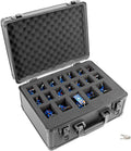 14\" Aluminum Frame Miniature Storage Locking Box with 2 Foam Trays Special Purpose Carrying Case for Miniature Storage