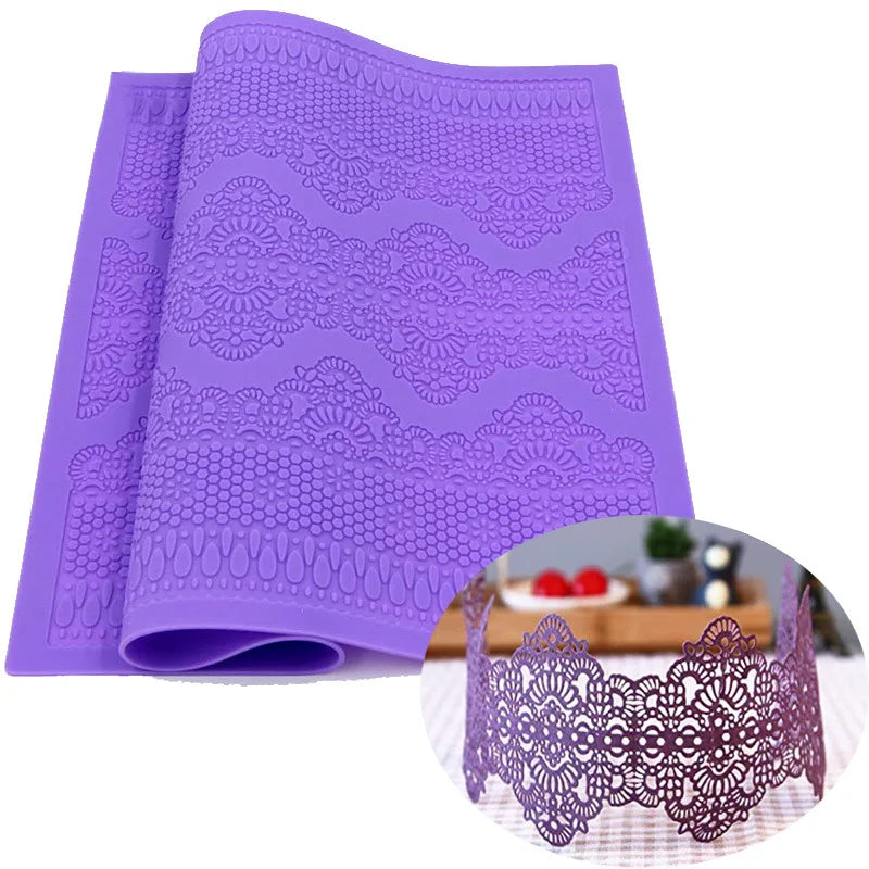 DIY Baking Tool Fondant Lace Silicone Mat Cake Lace Decoration Lace Mold