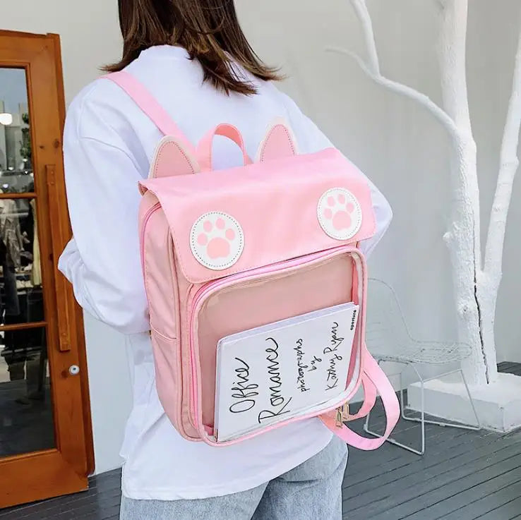Small MOQ Ita Bag Animal Shape Famous Designer Custom Ita Backpack Bag with clear Window