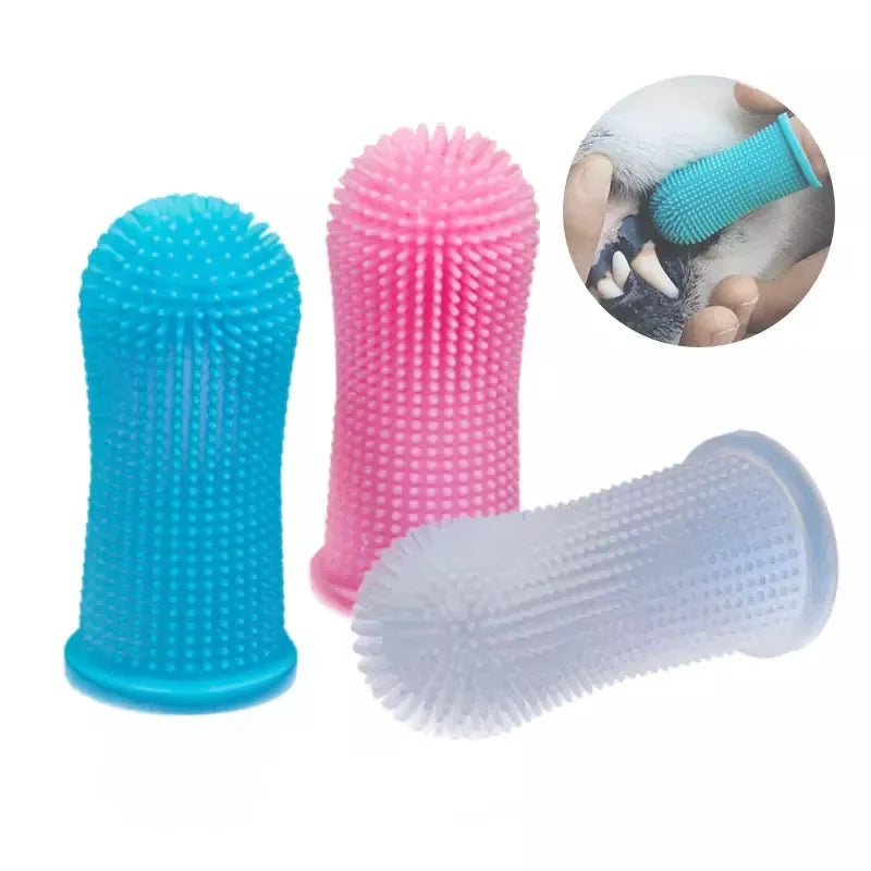 Explosive Dog Toothbrush Pet Finger Cot Tooth Cleaning and Care Toothbrush Dog Silicone Finger Brushing