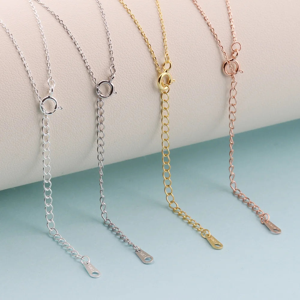 925 Sterling Silver Cross Necklace Chain for Jewelry Making Gold Plated Necklace Chain
