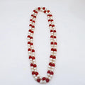 Best Quality 18K Gold Plated Sterling Silver Red Agate Sweater Chain AAA Grade Vintage Style Freshwater Pearls Necklace for