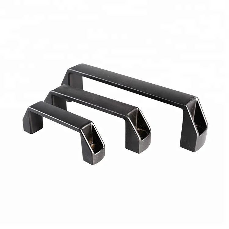 Factory Direct Sales Modern Simple Extrusion Aluminium Alloy Door Handle American Black Shoe Cabinet Wardrobe Cabinet