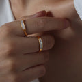 Waterproof Jewelry Fashion Rings 18k Gold Plated Stainless Steel Wedding Shell Ring for Women