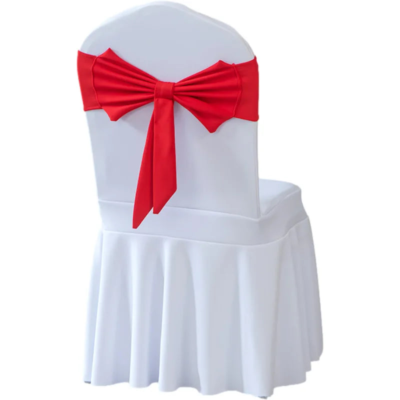 New Tie-free Chair Back Flower Elastic Chair Cover Bow Hotel Banquet Wedding Chair Back Decoration