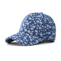2024 New Arrival Jacquard Flower Denim Cap Back Adjustable Vintage Baseball Cap