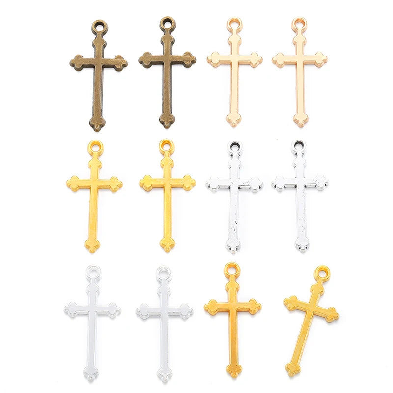 5 Color Cross Charms Pendants Jewelry Making DIY Handmade Craft 29*15mm T28