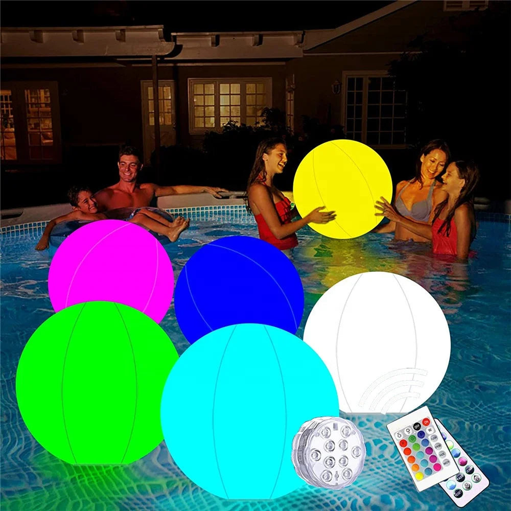 40Cm PVC Multi-color Remote Control Party Stage Light Decoration Advertisement Sphere Inflatable Balloon Swimming Pool Led Ball