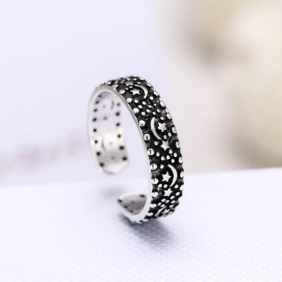 FY-JZ501 Factory Wholesale Retro Rings for Women Jewelry Fashion Open Adjustable Star Moon Ring