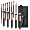 14 Makeup Brushes Set 5 Large 9 Small Makeup Brush Set with Bag Black Makeup Brush