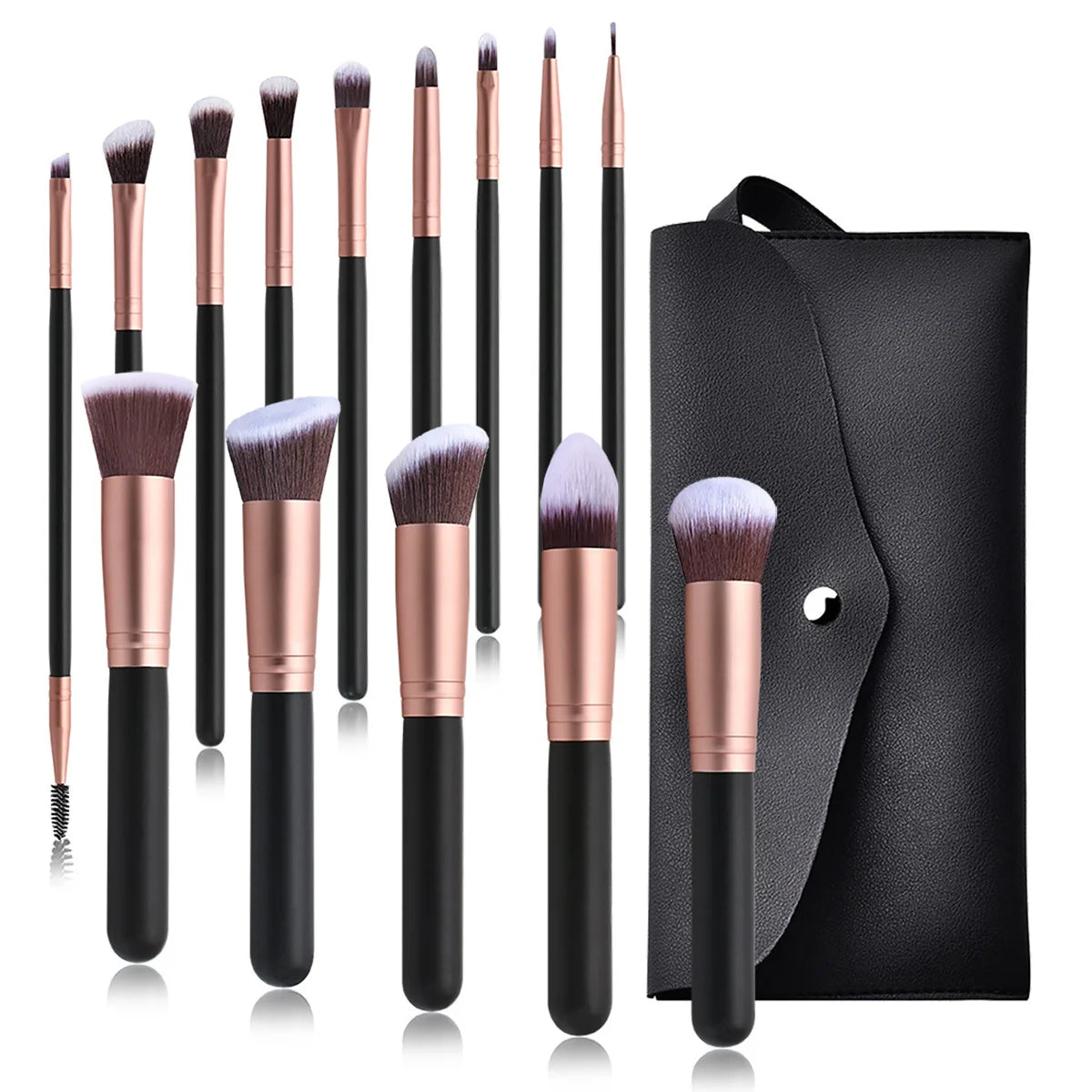 14 Makeup Brushes Set 5 Large 9 Small Makeup Brush Set with Bag Black Makeup Brush