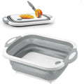 Kitchen Collapsible Chopping Board XL Food Grade Plastic and Collapsible Wash Basin for Camp