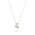 Pave CZ Cherry Pendant Necklace Choker Sterling Silver 925