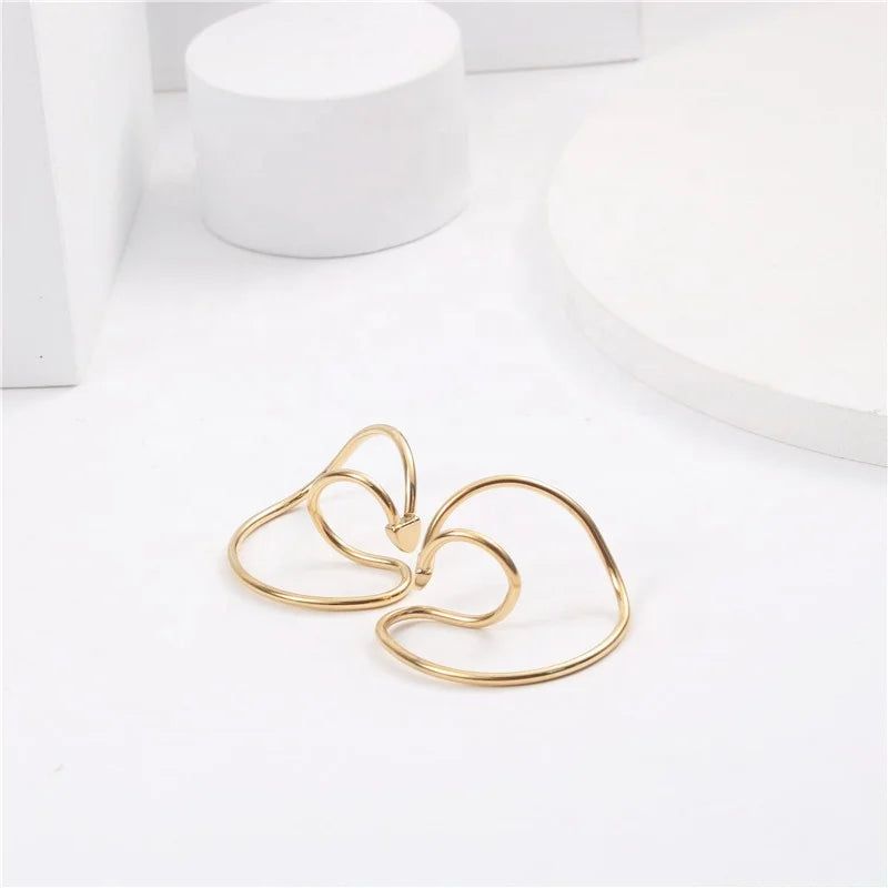 Geometric Stainless Steel Shape Earrings for No Holes Ear No Piercing