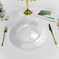 Factory Price Crystal Transparent Eco-Friendly Plastic Wave Dinner Plate 13\" Clear Plastic Charger Plates for Party Events