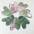 Hot Selling Private Label Customized Body Scraping Massage Tools Facial Crystal Fluorite Heart Shape Gua Sha