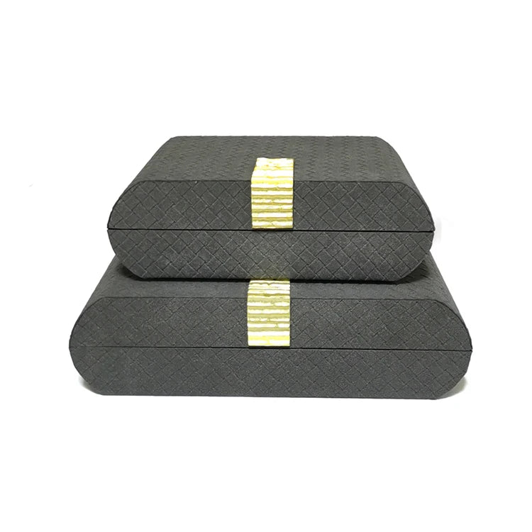 Woven Leather Fancy Organiser Storage Box Modern Simple Design Leather Rectangle Jewelry Storage Box