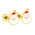 Fashion Christmas Jewelry Kid's Cute Cartoon Enamel Earrings Mini 304 Stainless Steel Santa Claus Earrings Stud Earrings
