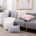 Amity Factory Wholesale Solid Polyester Faux Fur Striped Cushion Cover Home Living Room Sofa Decor Throw Pillow Cover
