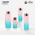 UZSPACE Stylish Gradient Color Outdoor Sports Plastic Water Bottle Flip Lid Direct Drinking for Students Home Daily and Fitness
