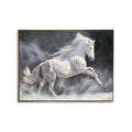 Design 100% Hand Painted Framed Canvas Wall Art Animal Oil Painting Running Beautiful Horse Painting on Canvas