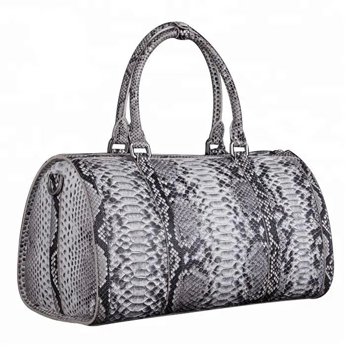 Customization Classic Fashion Large Capacity Mens Duffel Travel Bags Genuine Luxury Snake Skin Leather Weekend Duffle Bag