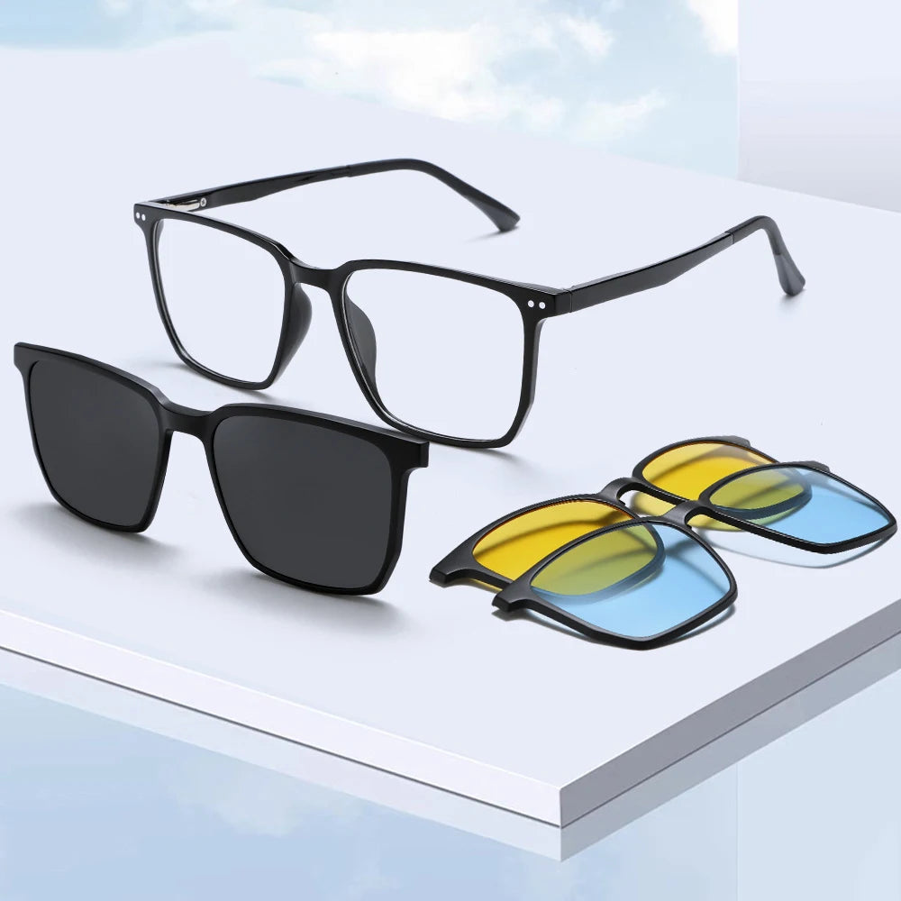 TR 3 in 1 Set Clip on Polarized Blue Lens Fashion Design Sunglasses Women Fashion Newest Clipon 6207