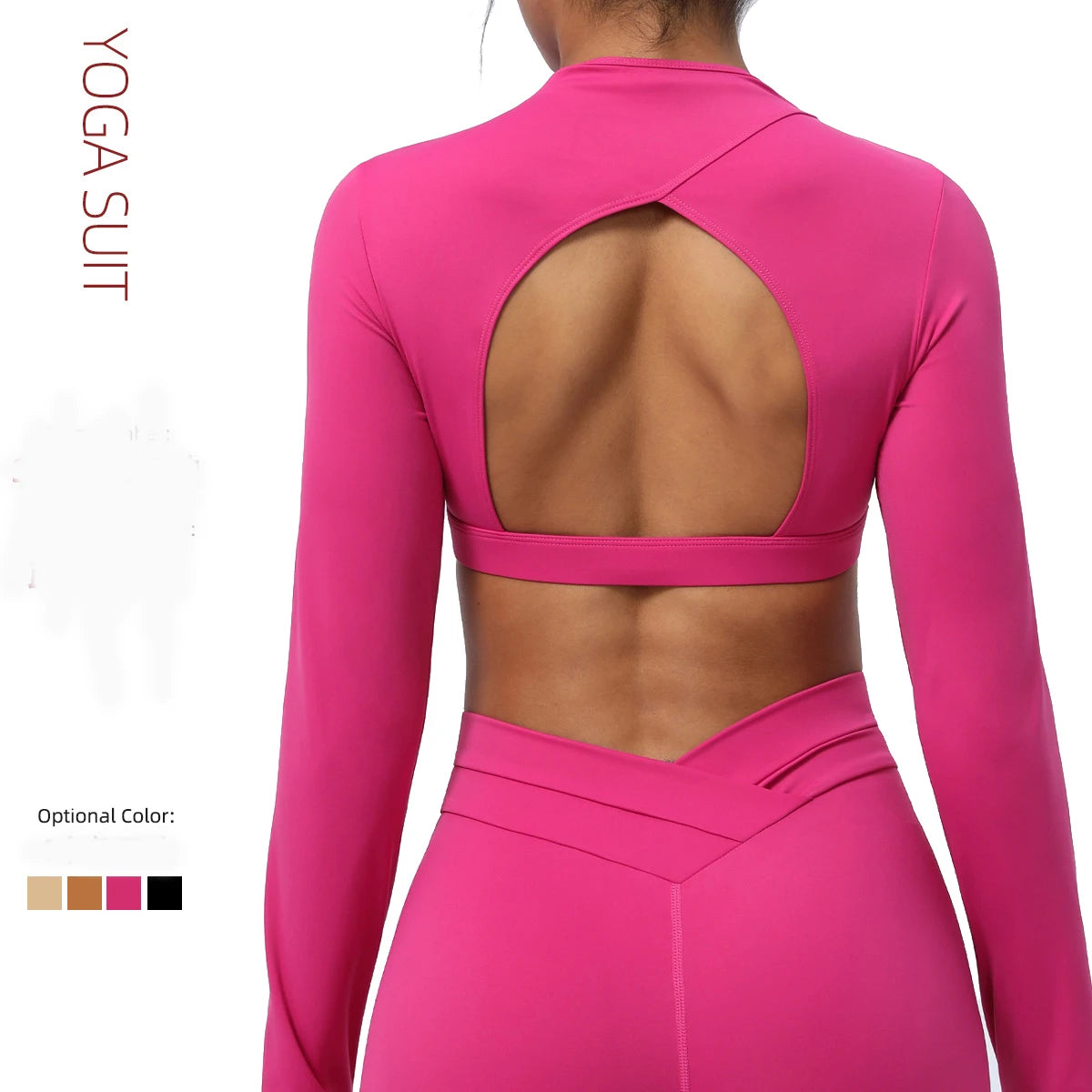 New Wholesale Women Compression Soft Stretchy Lightweight Long Top Open Back Cropped Yoga T Shirt With Padded