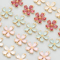 M524   6pcs/lot Wholesale Jewelry Accessories18k Gold Platedcopperzirconsnickel Freeflower Shapecharmdiy Earring