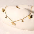 Classic Fashion Design 14K Gold Stainless Steel Charm Necklace European and American Butterfly Pendant Necklace