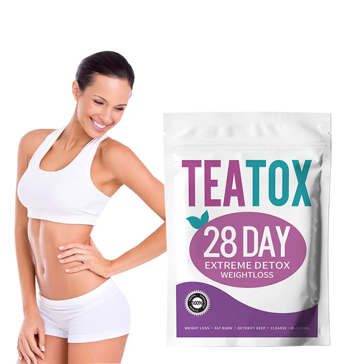 Custom Organic Slimming Green Tea Private Label Natural Herbal Diet Teabags 28 Days Slim Detox Tea for Weight Loss Body Teatox