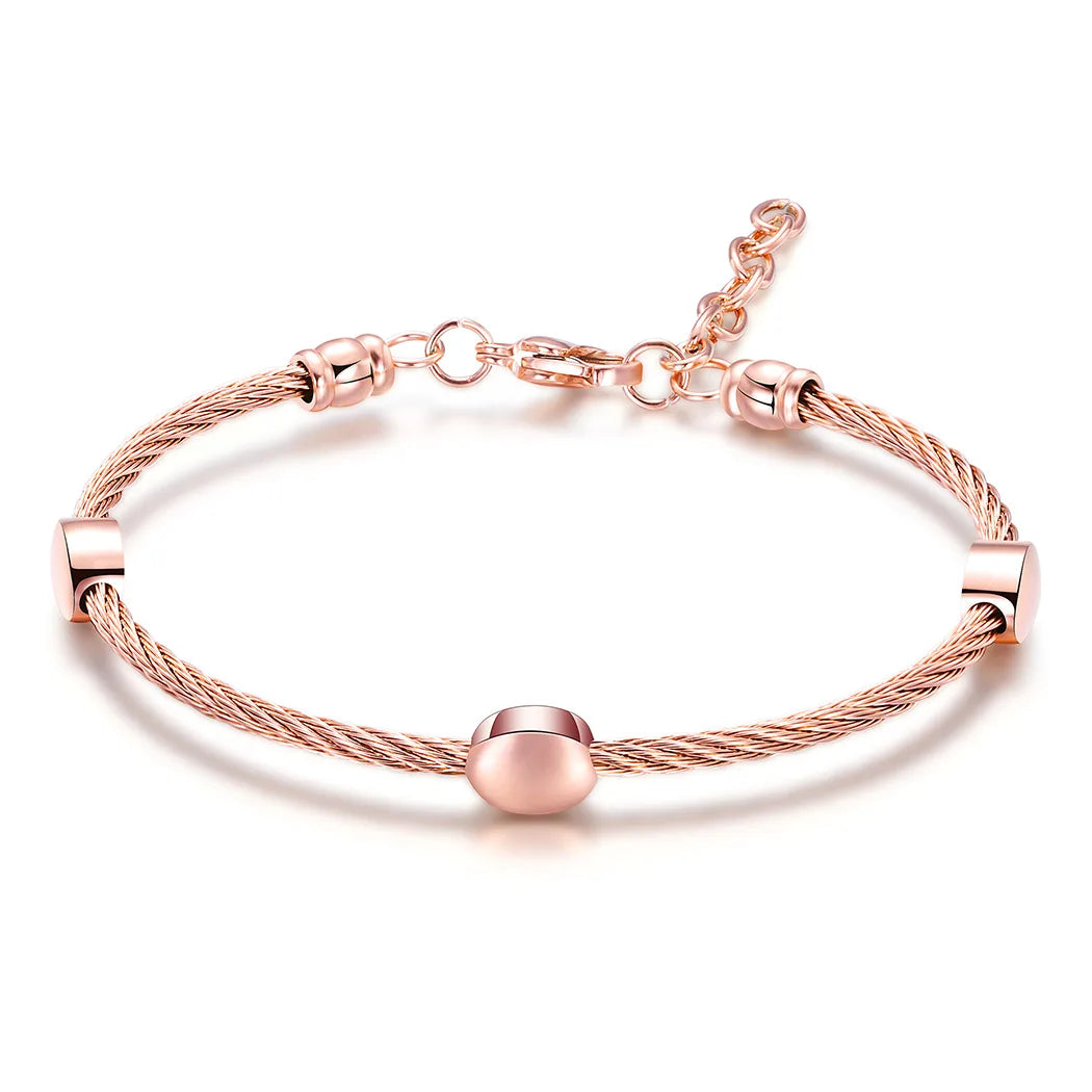 Yiwu Daicy Simple Girl Rose Gold Chain Bracelet Stainless Steel Beads for Bracelets Hand Accessories for Women