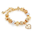 2020 New Arrival Popular Best Selling 18 k Gold Austrian Crystal Rhinestone Star Heart Heart Charm Bracelet