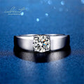 New Popular Silver 925 Original Brilliant Cut 0.5-1 Carat Diamond Test Past D Color Moissanite Wedding Ring for Men Fine Jewelry