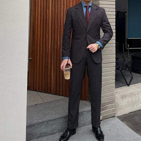 High Quality Men Suit Slim Fit Italian Classic Men's Suit Light Luxury and High Texture Formal Suit