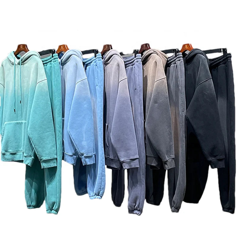 Support Sample 2 Piece Set Casual Unisex Sweatsuit Suit Couple Track Suits Sport Wear Jogging Printing Jogging Tracksuits