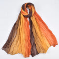 New Imitation Gradual Color Crease Thin Scarfs Color Contrast Tie Dye Women's Fashion Scarf Long Shawl Light Soft Scarves
