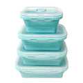 Kids Fiambrera De Silicona 4 Pcs sealed BPA Free Food Grade Collapsible Food Silicone Lunch Box