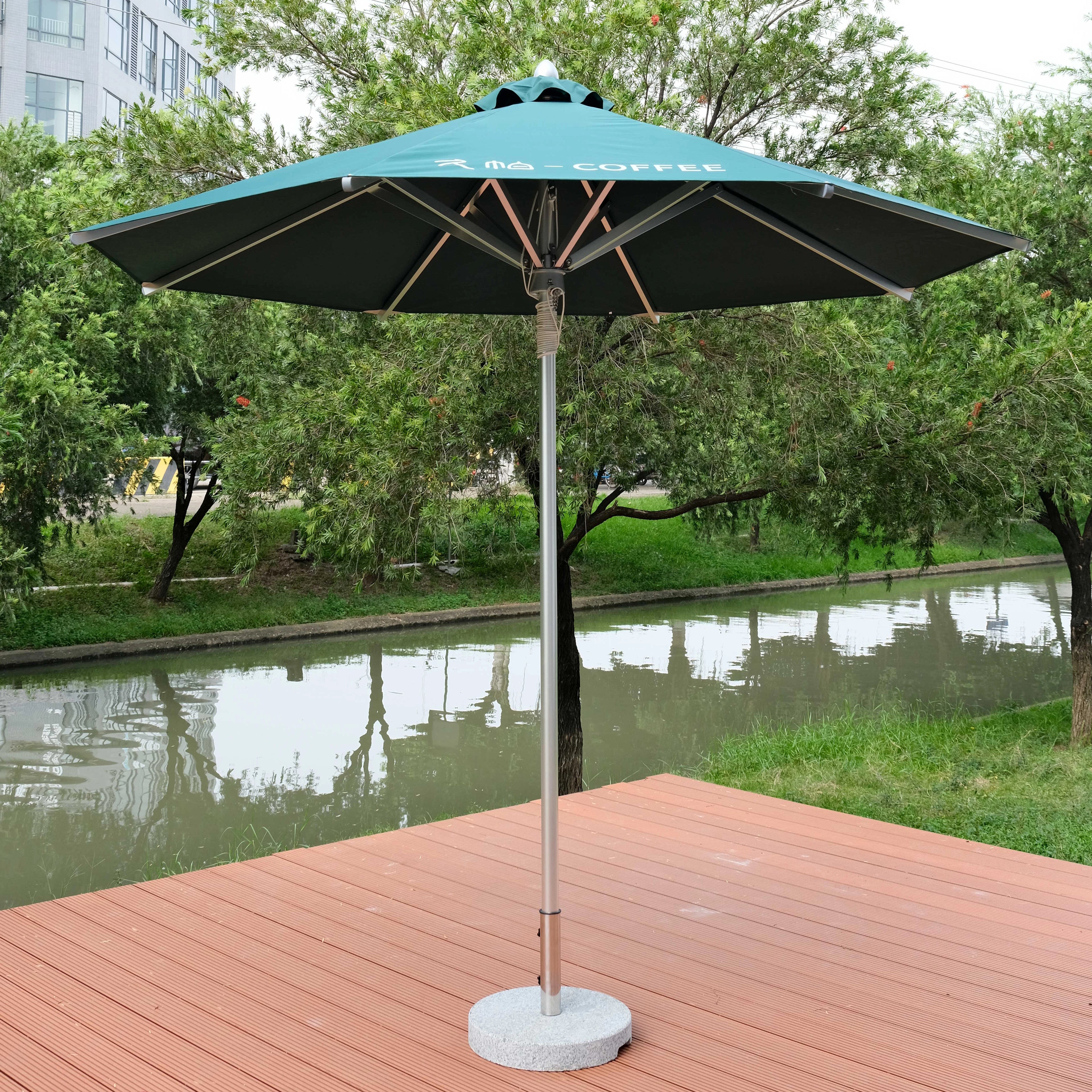 Square Centre Pole Umbrella Outdoor Canopy Water Base Decorative Indian Umbrellas Beach Lounge Chairs with Umbrellas Table
